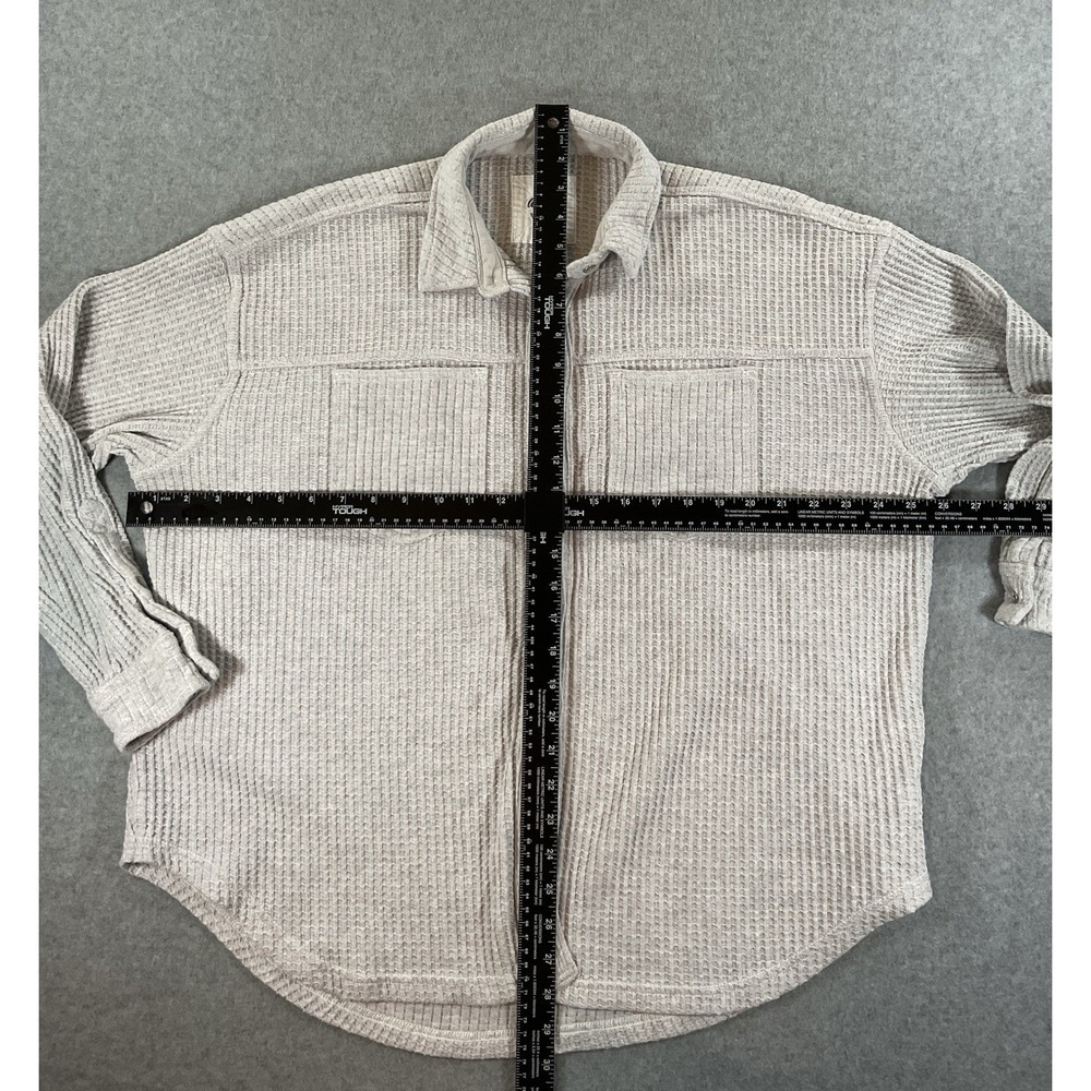 Aerie Small Waffle Knit Gray Thermal Sweater 346 - Picture 4 of 6